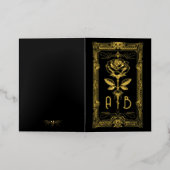 Personalised Art Deco Gold Foil Rose Card 箔グリーティングカード (外側レイダウン)