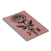 Personalised Art Deco Rose Notebook ノートブック (右側)