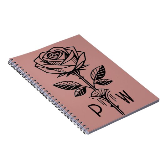 Personalised Art Deco Rose Notebook ノートブック (右側)