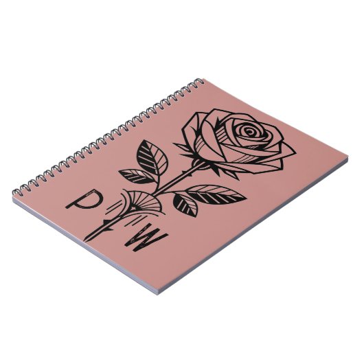 Personalised Art Deco Rose Notebook ノートブック (左側)