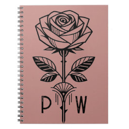 Personalised Art Deco Rose Notebook ノートブック