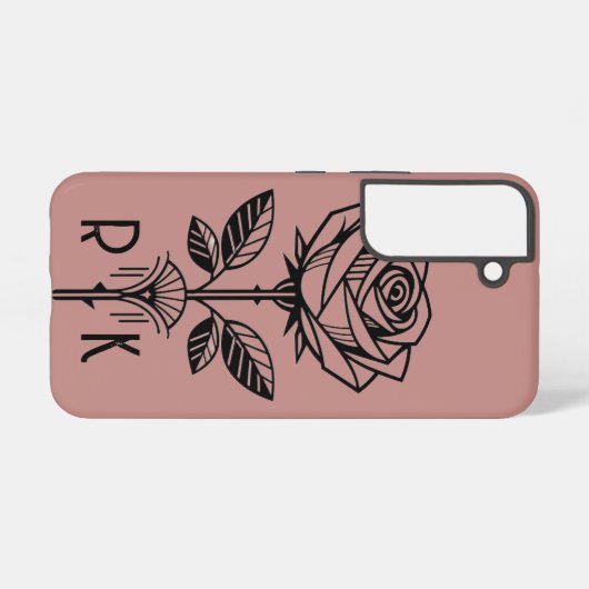 Personalised Art Deco Rose Phone Case - Samsung Samsung Galaxyケース (裏面横)