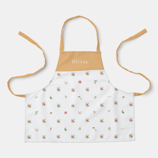 Personalised Autumnal Botanical Fall Pattern Apron エプロン (正面)