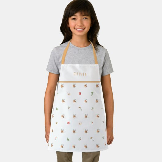 Personalised Autumnal Botanical Fall Pattern Apron エプロン (インサイチュ)