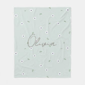 Personalised baby blanket, Floral baby gift フリースブランケット (正面)
