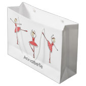 Personalised Ballerina Ballet Dancer ラージペーパーバッグ (正面アングル)