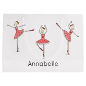 Personalised Ballerina Ballet Dancer ラージペーパーバッグ (裏面)