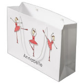 Personalised Ballerina Ballet Dancer ラージペーパーバッグ (裏面アングル)