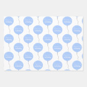 Personalised Balloon Party birthday christening  ラッピングペーパーシート (正面2)