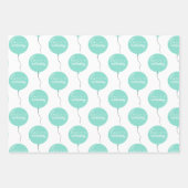 Personalised Balloon Party birthday christening  ラッピングペーパーシート (正面)