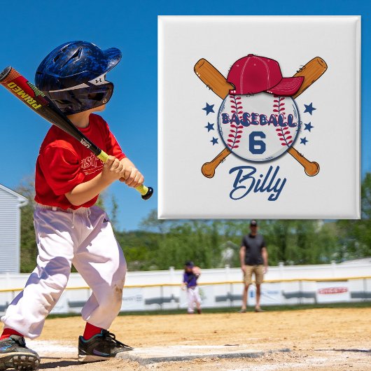 Personalised Baseball Name & Number Button | Custo 缶バッジ