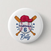 Personalised Baseball Name & Number Button | Custo 缶バッジ (正面)