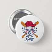 Personalised Baseball Name & Number Button | Custo 缶バッジ (正面&裏面)