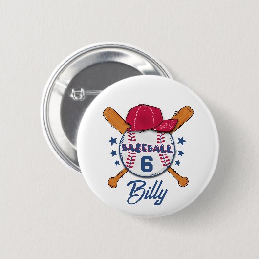 Personalised Baseball Name & Number Button | Custo 缶バッジ (正面&裏面)