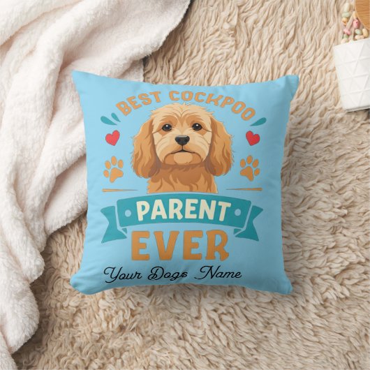 Personalised Best Cockapoo Parent Ever Throw クッション (ブランケット)