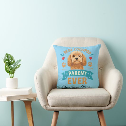 Personalised Best Cockapoo Parent Ever Throw クッション (椅子)