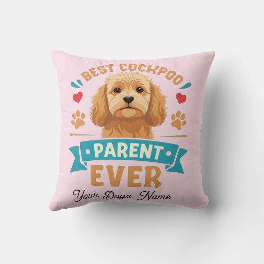 Personalised Best Cockapoo Parent Ever Throw クッション (裏面)