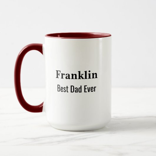 Personalised Best Dad Ever Monogrammed マグカップ (左)