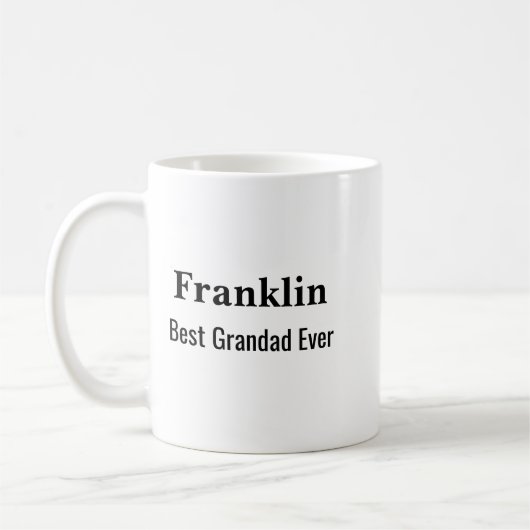 Personalised Best Grandad Ever Monogrammed  コーヒーマグカップ (左)