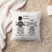 Personalised Biker Bride + Groom Wedding Gift クッション (ブランケット)
