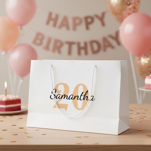 Personalised Birthday Gift Bag, Birthday Gift Bag ラージペーパーバッグ