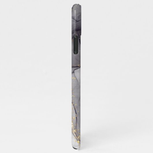 Personalised black and white marble name iPhoneケース (右側)