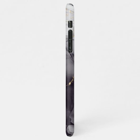 Personalised black and white marble name iPhoneケース (左側)