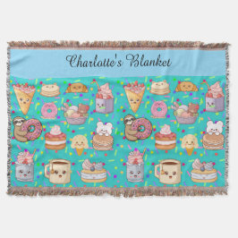 Personalised Blanket - Cute Kawaii  スローブランケット
