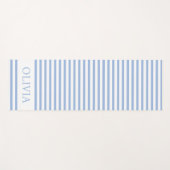 Personalised Blue and white stripes beach house  ヨガマット (正面(横))