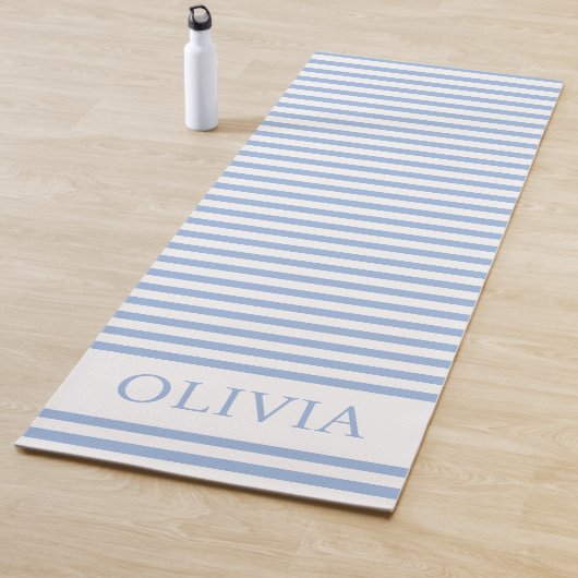 Personalised Blue and white stripes beach house  ヨガマット (インサイチュ)