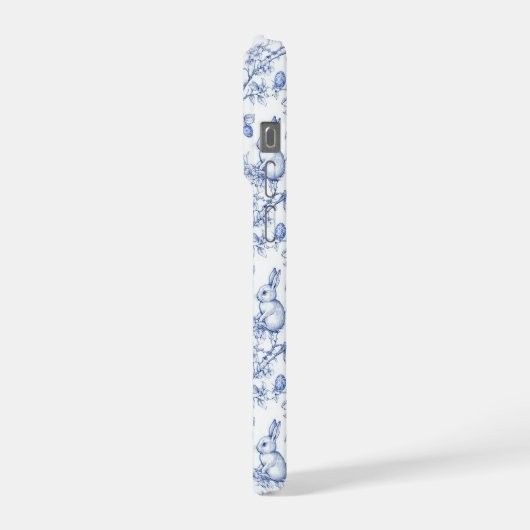 Personalised Blue Chinoiserie Bunny iPhoneケース (左側面)