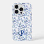 Personalised Blue Chinoiserie Bunny iPhoneケース (裏面)