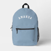 Personalised Blue Kids Back to School プリントバックパック (正面)