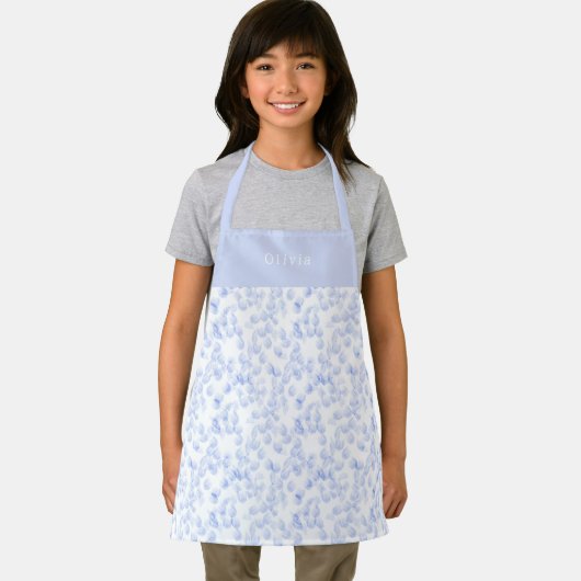 Personalised Blue Paint Strokes Pattern Apron エプロン (インサイチュ)