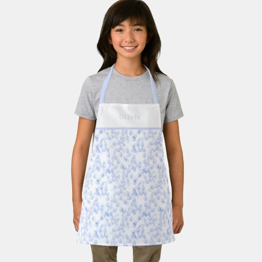 Personalised Blue Paint Strokes Pattern Apron エプロン (インサイチュ)