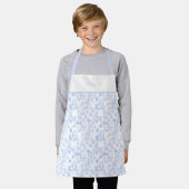 Personalised Blue Paint Strokes Pattern Apron エプロン (着用した状態)