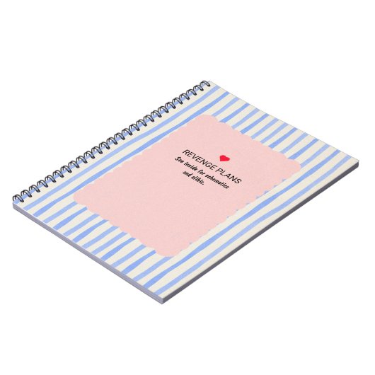 PERSONALISED Blue Watercolor Stripe Pattern ノートブック (左側)