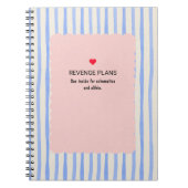 PERSONALISED Blue Watercolor Stripe Pattern ノートブック (正面)