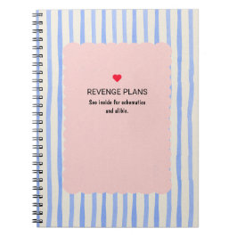 PERSONALISED Blue Watercolor Stripe Pattern ノートブック