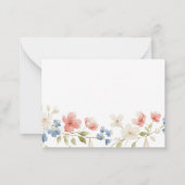 Personalised Blush Watercolour Floral Monogram ノートカード (裏面)