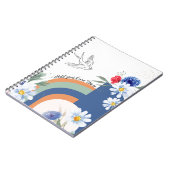 PERSONALISED BOHO Flowers with Bird Notebook ノートブック (左側)