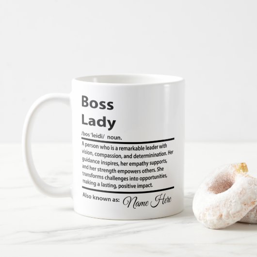 Personalised Boss Lady Definition コーヒーマグカップ (ドーナツ)