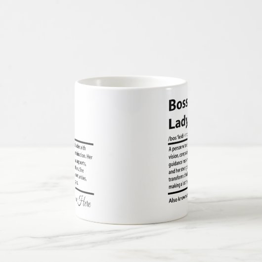 Personalised Boss Lady Definition コーヒーマグカップ (中央)