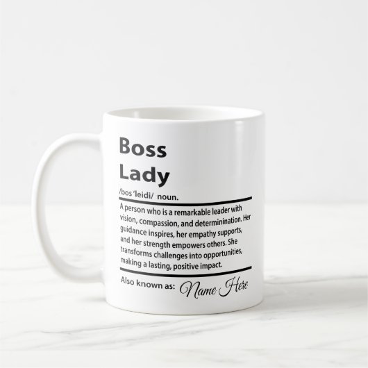 Personalised Boss Lady Definition コーヒーマグカップ (左)