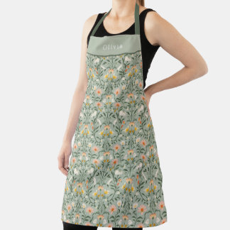 Personalised Botanical Flower Floral Pattern. エプロン