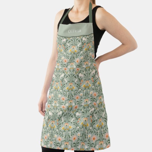 Personalised Botanical Flower Floral Pattern. エプロン (インサイチュ)