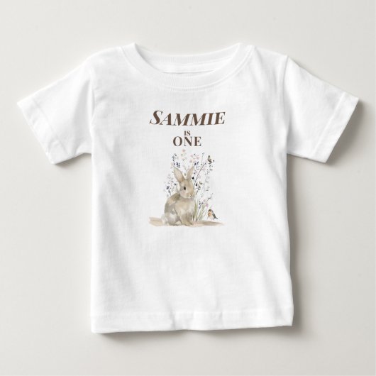 Personalised Bunny 1st Birthday Bodysuit ベビーTシャツ (正面)