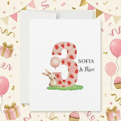 Personalised Bunny 3rd Birthday Card Daughter シーズンカード