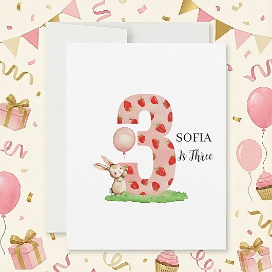 Personalised Bunny 3rd Birthday Card Daughter シーズンカード