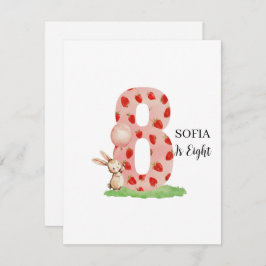 Personalised Bunny 8th Birthday Card Daughter シーズンカード
